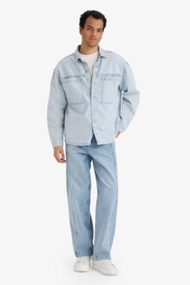 Oversize Long Sleeve Denim Shirt