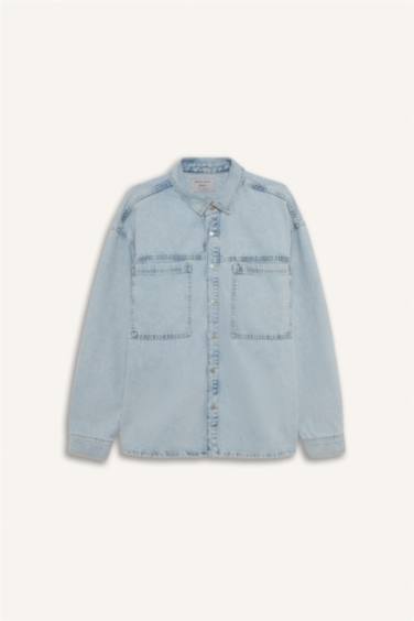 Oversize Long Sleeve Denim Shirt