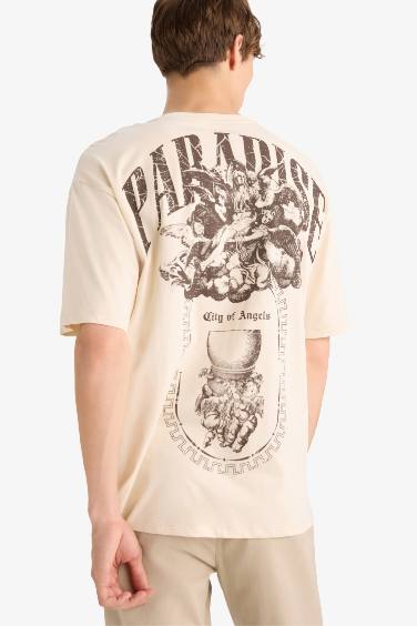 Cotton Boxy Fit Back Printed T-Shirt