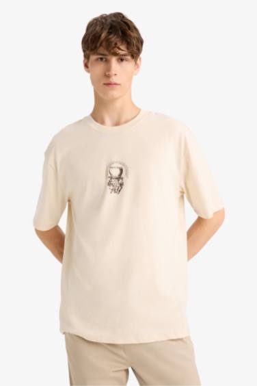 Cotton Boxy Fit Back Printed T-Shirt