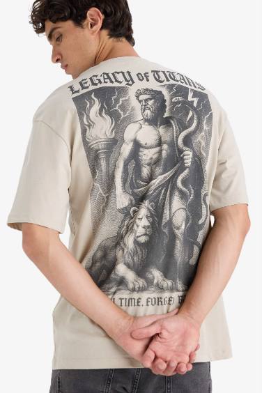 Cotton Boxy Fit Crew Neck Short Sleeve T-Shirt