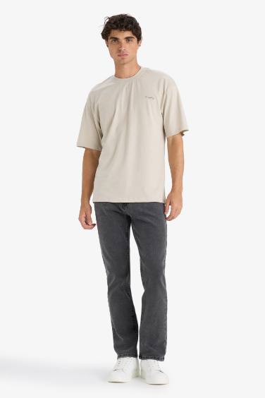 Cotton Boxy Fit Crew Neck Short Sleeve T-Shirt