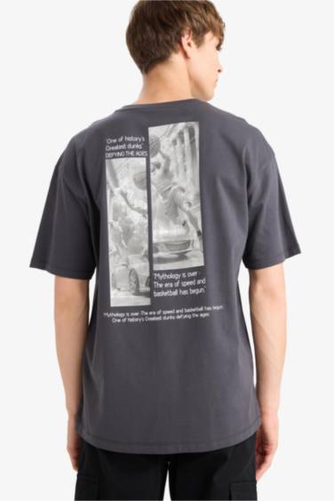 Cotton Boxy Fit Relaxed Fit Printed Back Printed T-Shirt