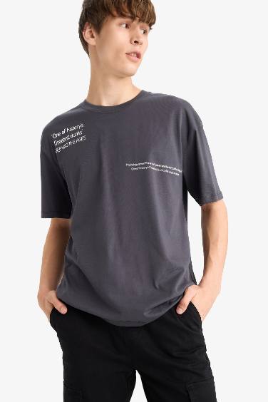 Cotton Boxy Fit Relaxed Fit Printed Back Printed T-Shirt