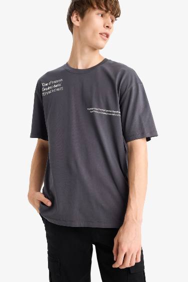 Cotton Boxy Fit Relaxed Fit Printed Back Printed T-Shirt