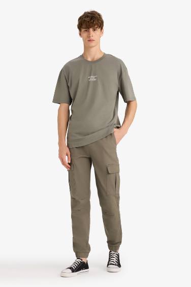 Cotton Boxy Fit Crew Neck Short Sleeve T-Shirt