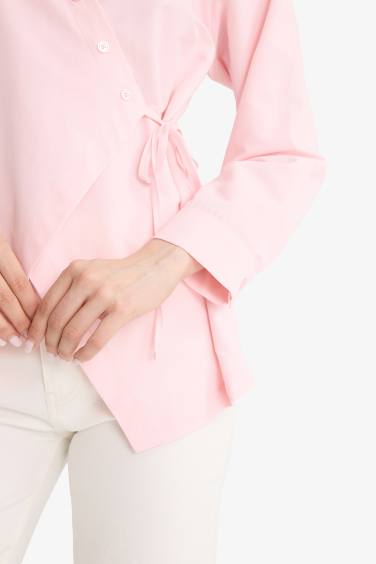 Regular Fit Shirt Collar Poplin Long Sleeve Shirt Tunic