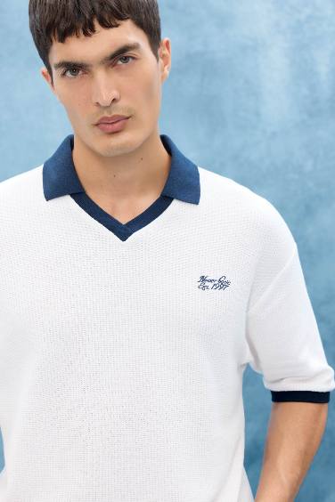 Boxy Fit Polo Collar Polo T-Shirt