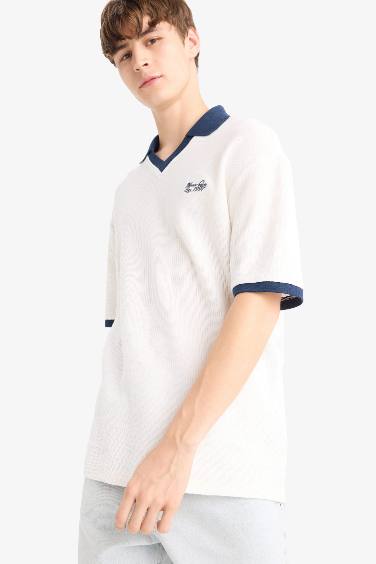 Boxy Fit Polo Collar Polo T-Shirt