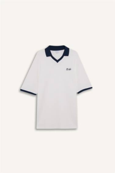 Boxy Fit Polo Collar Polo T-Shirt