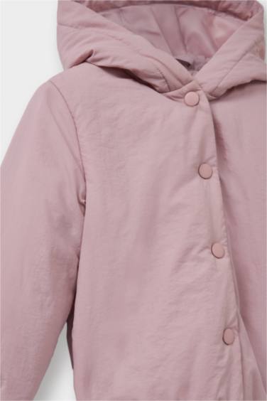 قمصلة نفخ بناتي مقاوم للماء بغطاء للرأس