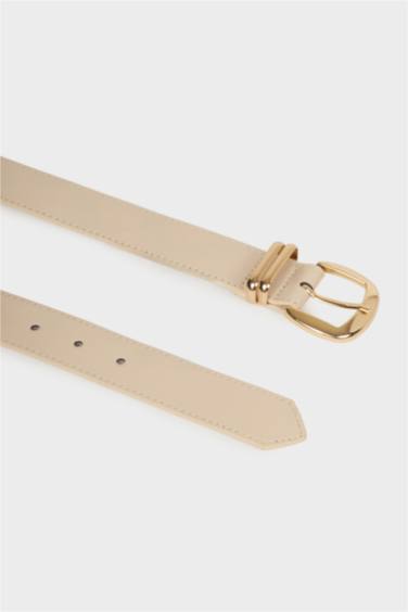 Kadın Dikdörtgen Toka Suni Deri Jean Kemeri