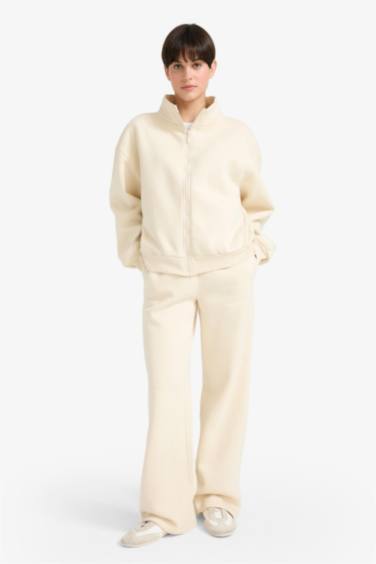 Relax Fit Thick Sweatshirt Fabric Cardigan