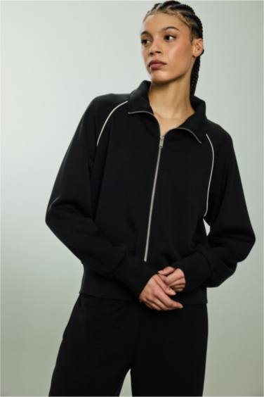 Standart Fit тік жағалы модал кардиган