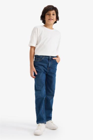 Erkek Çocuk Straight Fit Düz Paça Jean Pantolon