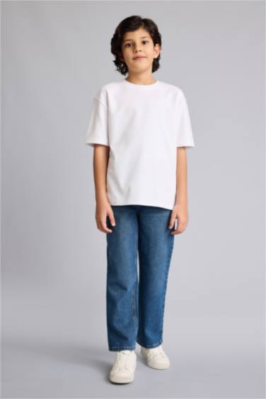 Wide Leg Denim Trousers