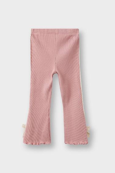 Baby Girl Ribbed Camisole Bow Detail Leggings