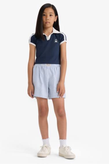 Girl Slim Fit Fruit Printed Polo Shirt