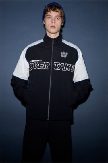 Oversize Fit Stand Collar Waterproof Jacket