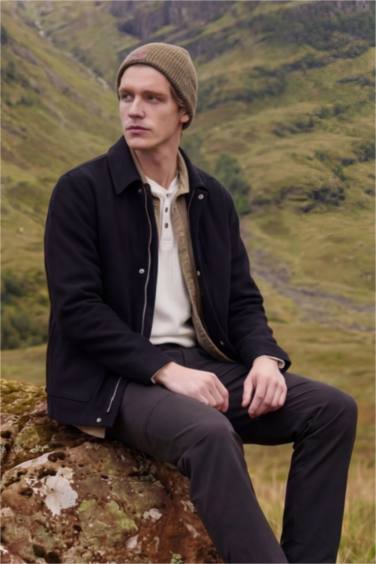 Regular Fit Polo Collar Cotton Jacket