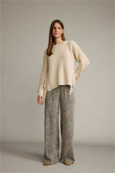 بنطرون تايجر برجل واسع وايد ليج بخصر مطاطي رباط