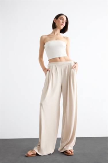 Baggy Fit Taffeta Trousers