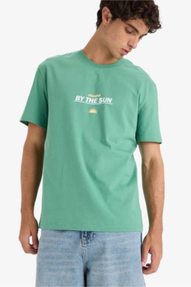 Regular Fit Crew Neck Printed Short Sleeve T-Shirt