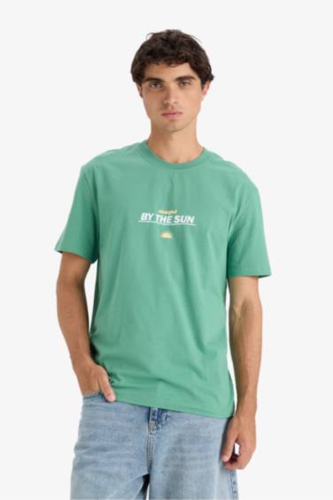 Regular Fit Crew Neck Printed Short Sleeve T-Shirt