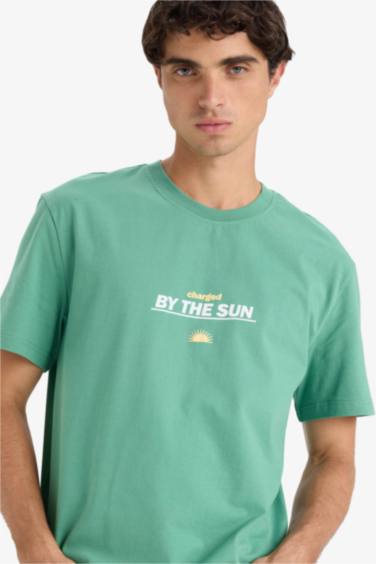 Regular Fit Crew Neck Printed Short Sleeve T-Shirt