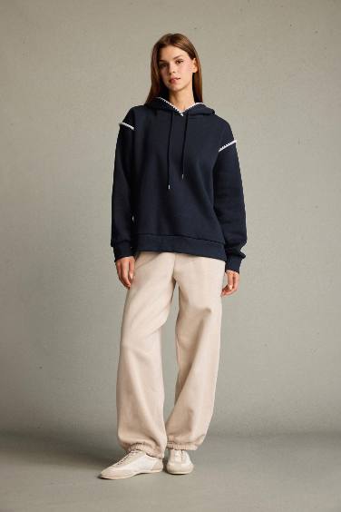 بنطلون سويت بانتس جوجر تقيل بخصر برباط