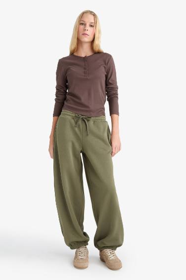 Thick Tie Waist Jogger Sweatpants