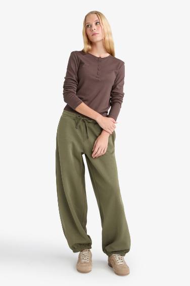 Thick Tie Waist Jogger Sweatpants