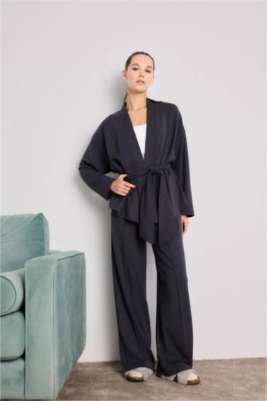 Modal Nervürlü Geniş Paça Eşofman Altı-Fall in Love Loungewear