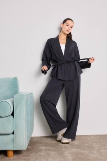 Modal Nervürlü Geniş Paça Eşofman Altı-Fall in Love Loungewear