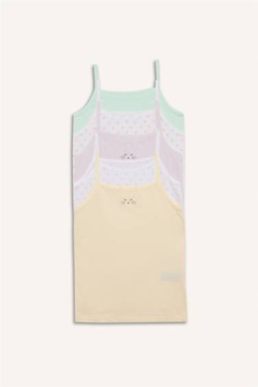 فانيلة بناتي مطبوعة قصة عادية - 5 قطع