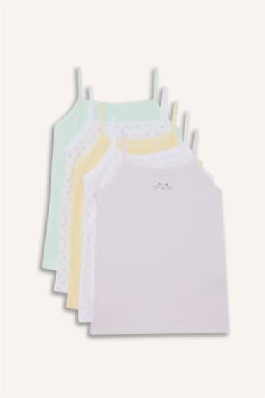 Girl Animal Print 5 Piece Undershirt