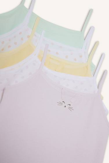 Girl Animal Print 5 Piece Undershirt