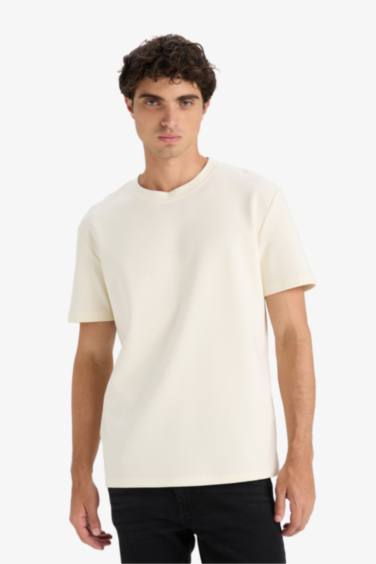 تيشيرت نص ردن مطبوع قصة عادية بياخة مستديرة