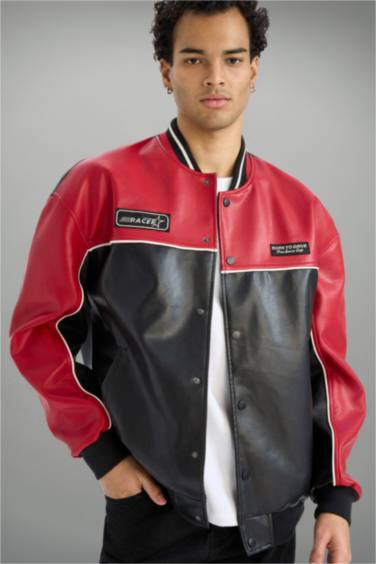 Oversize Fit Faux Leather Jacket