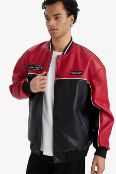 Oversize Fit Faux Leather Jacket