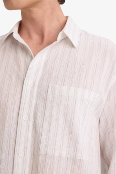 Boxy Fit созылмалы матадан тігілген жейде