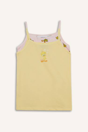 فانيلة بناتي قصة عادية من لوني تونز - قطعتين