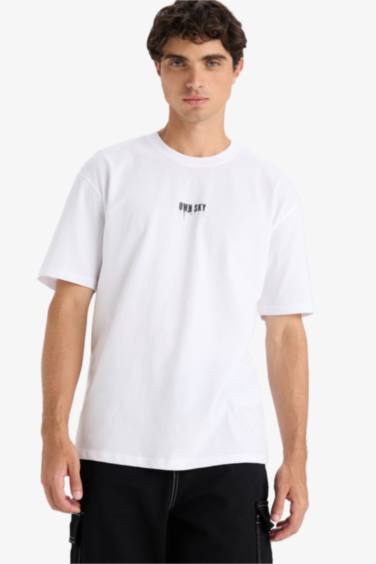 تيشيرت نص ردن اوفر سايز وطبعة من الخلف