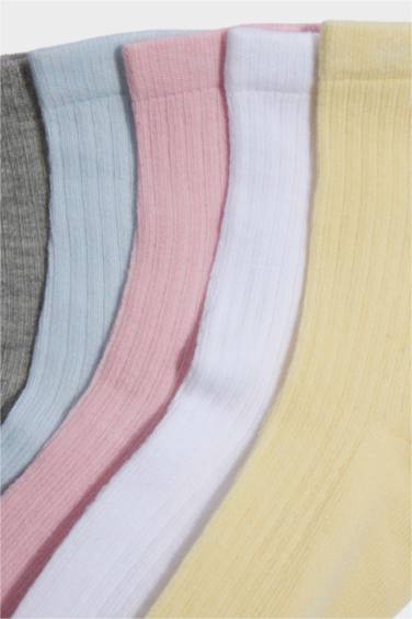 Lot de 5 paires de Chaussettes longues en coton pour fille