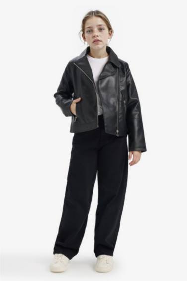 Girl Faux Leather Jacket