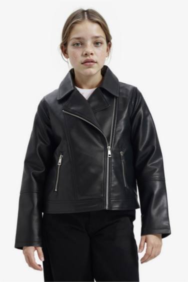 Girl Faux Leather Jacket