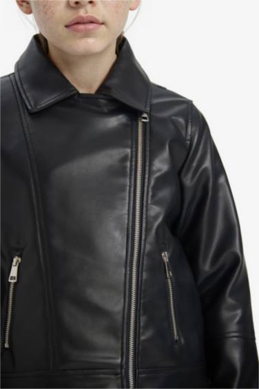 Girl Faux Leather Jacket
