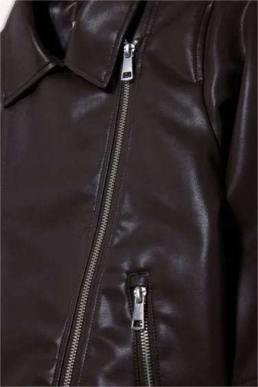 Қыздарға арналған жасанды тері куртка