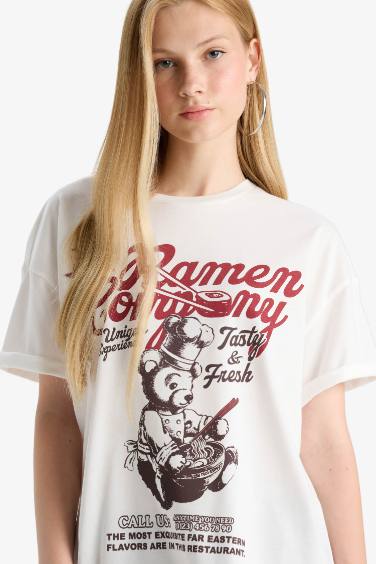 Oversize Fit Printed Short Sleeve T-Shirt