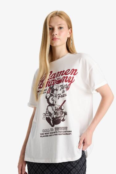 Oversize Fit Printed Short Sleeve T-Shirt